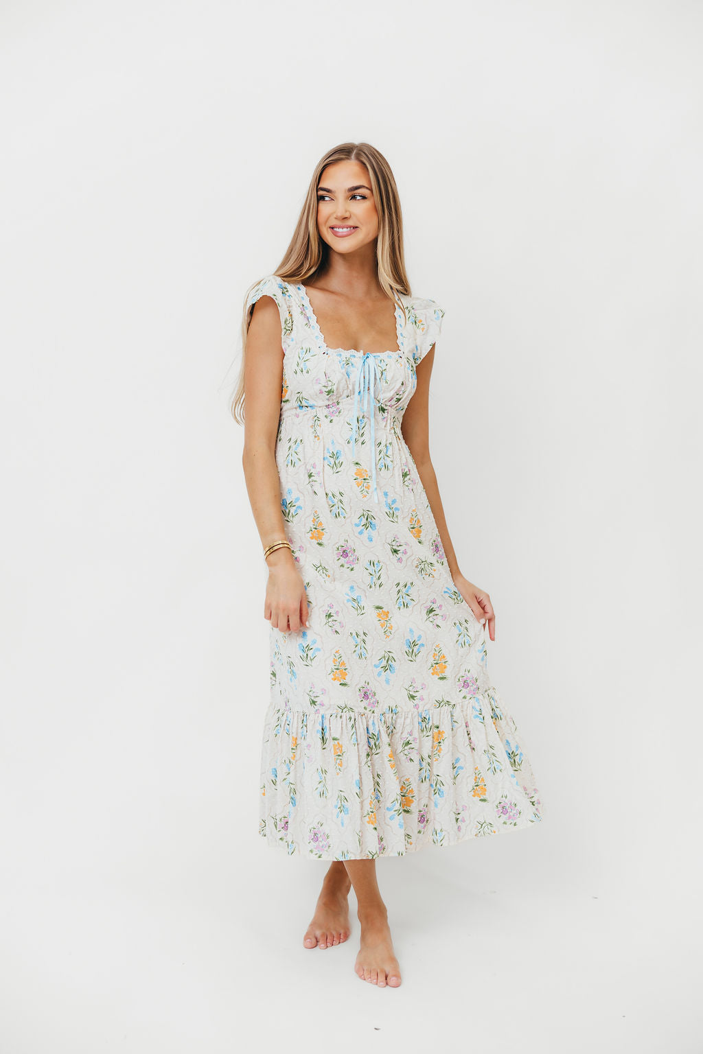 Chala Maxi Dress in Cream Floral