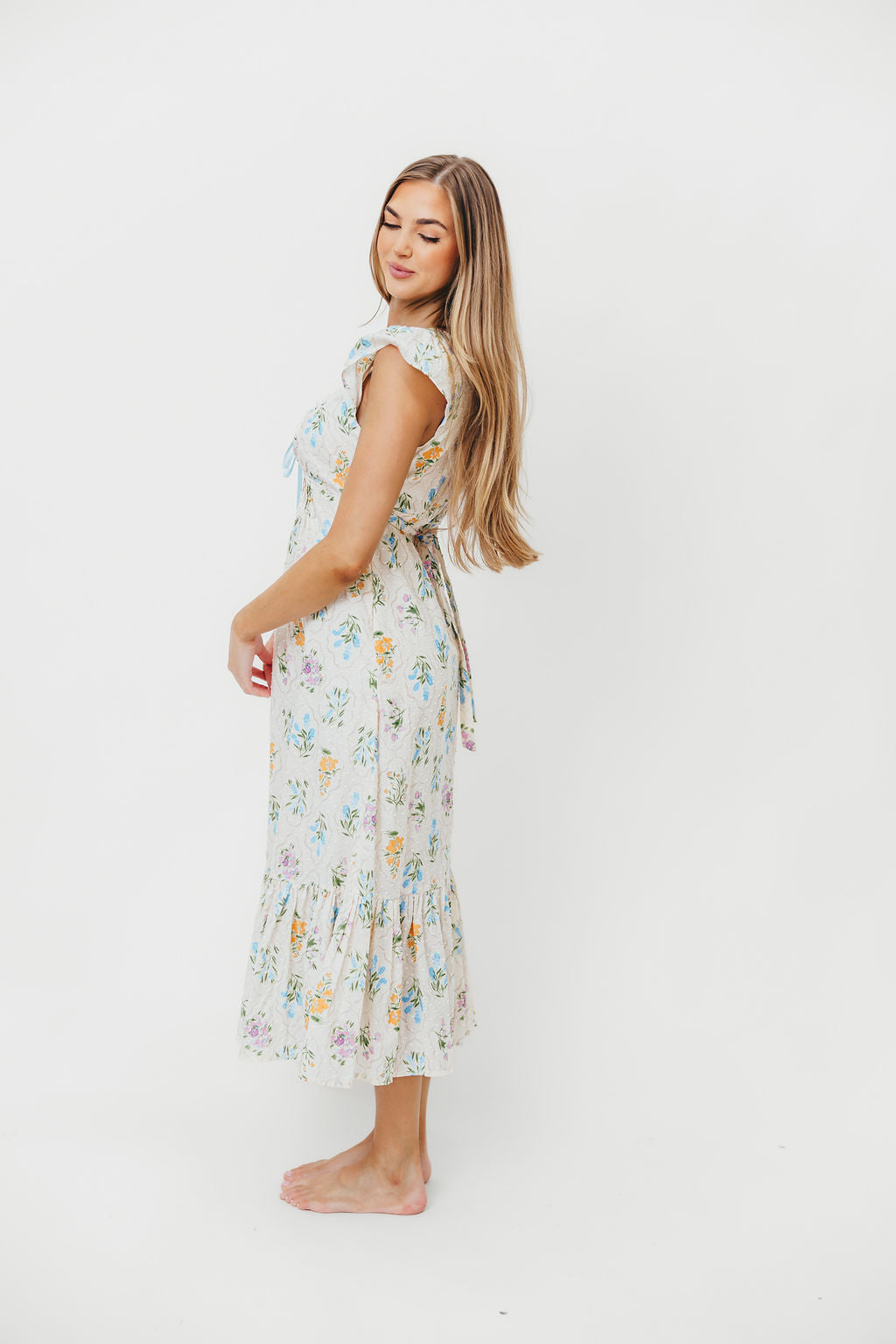 Chala Maxi Dress in Cream Floral