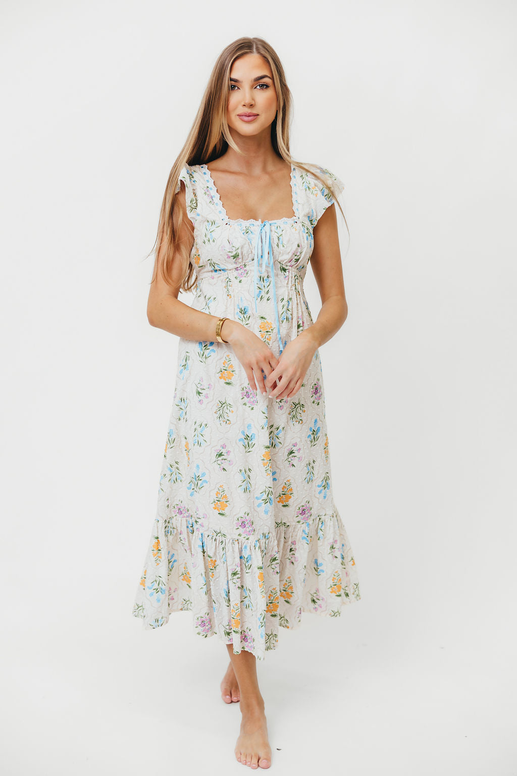 Chala Maxi Dress in Cream Floral