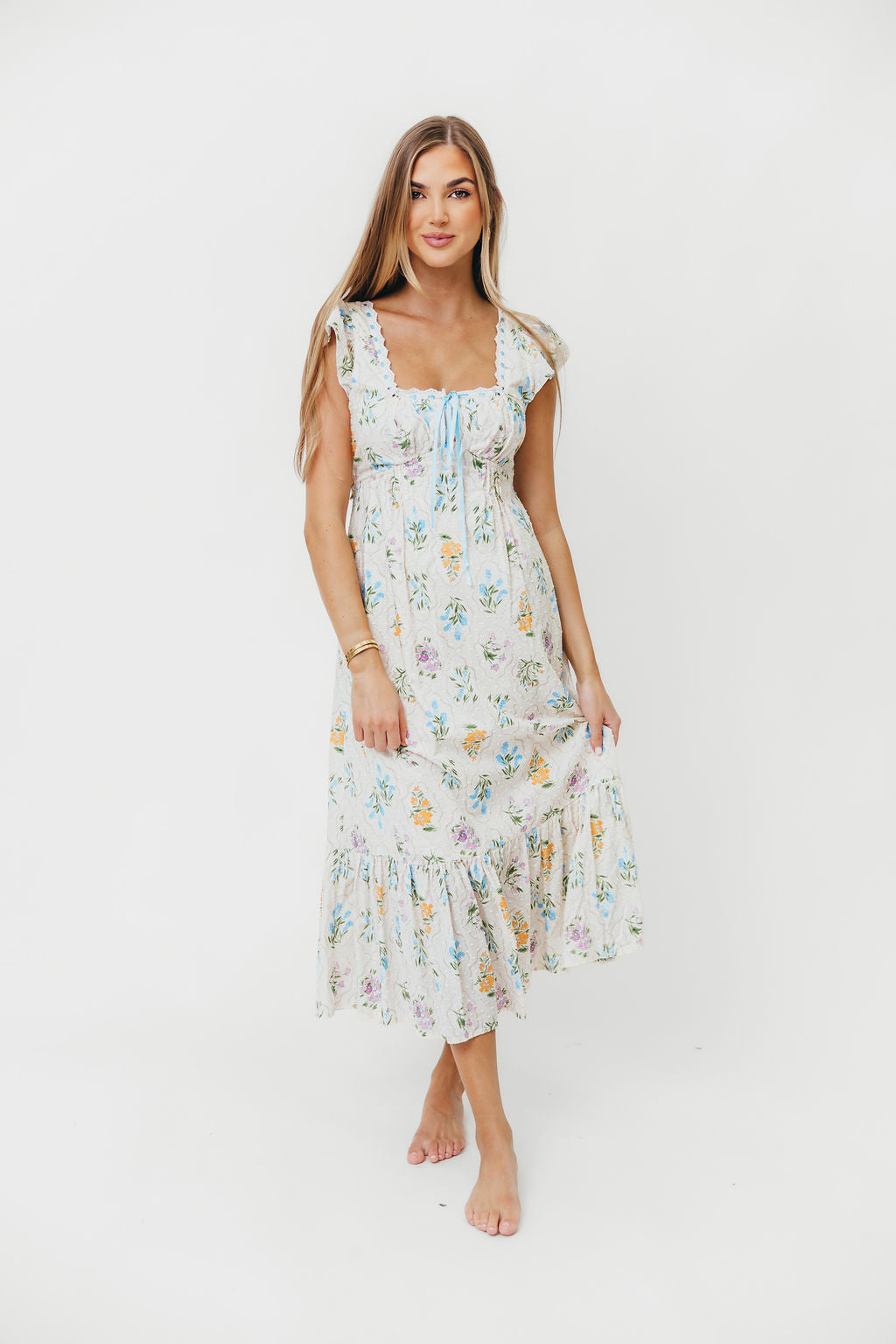 Chala Maxi Dress in Cream Floral