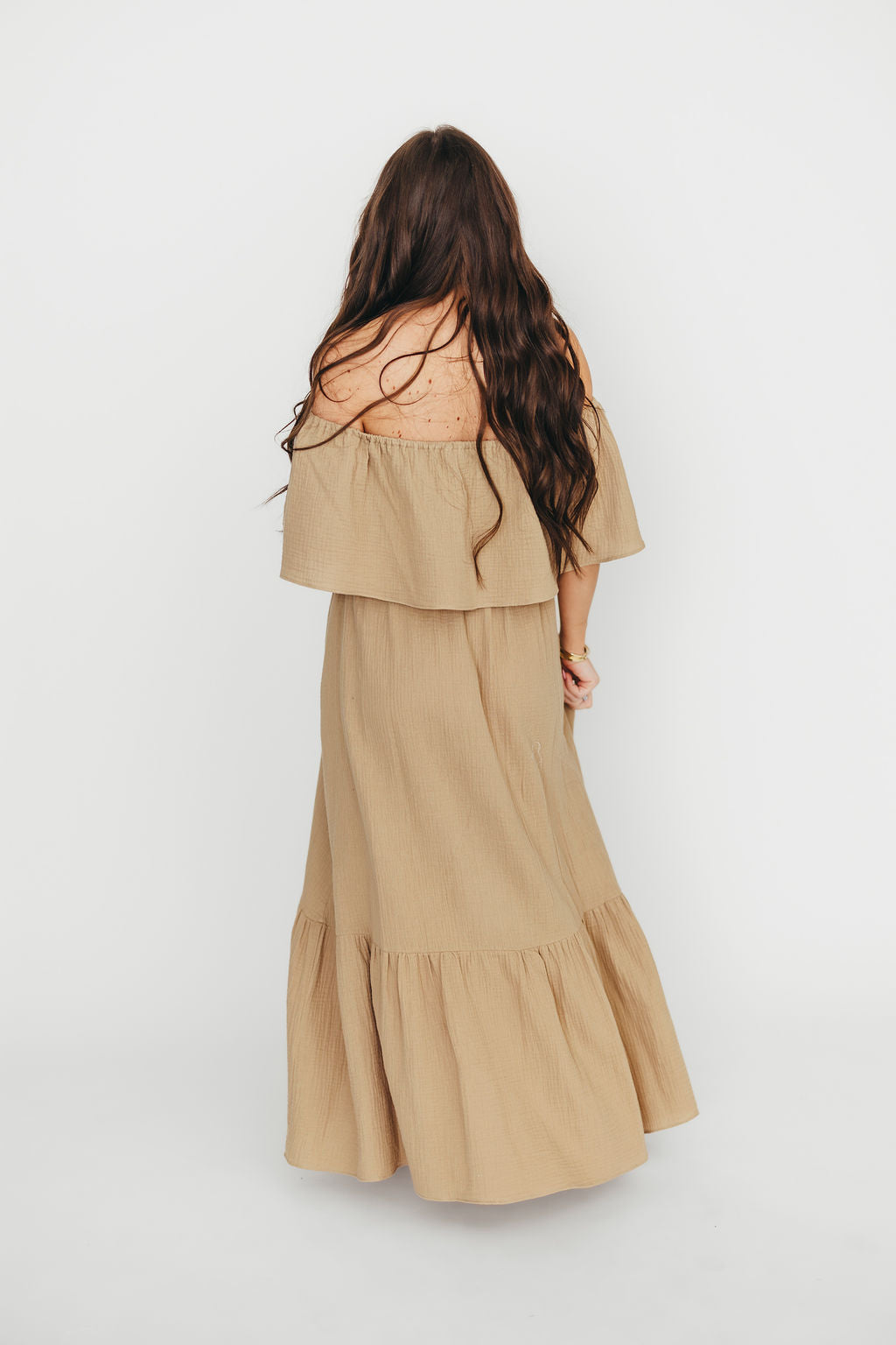 Josie 100% Cotton Maxi Dress in Khaki