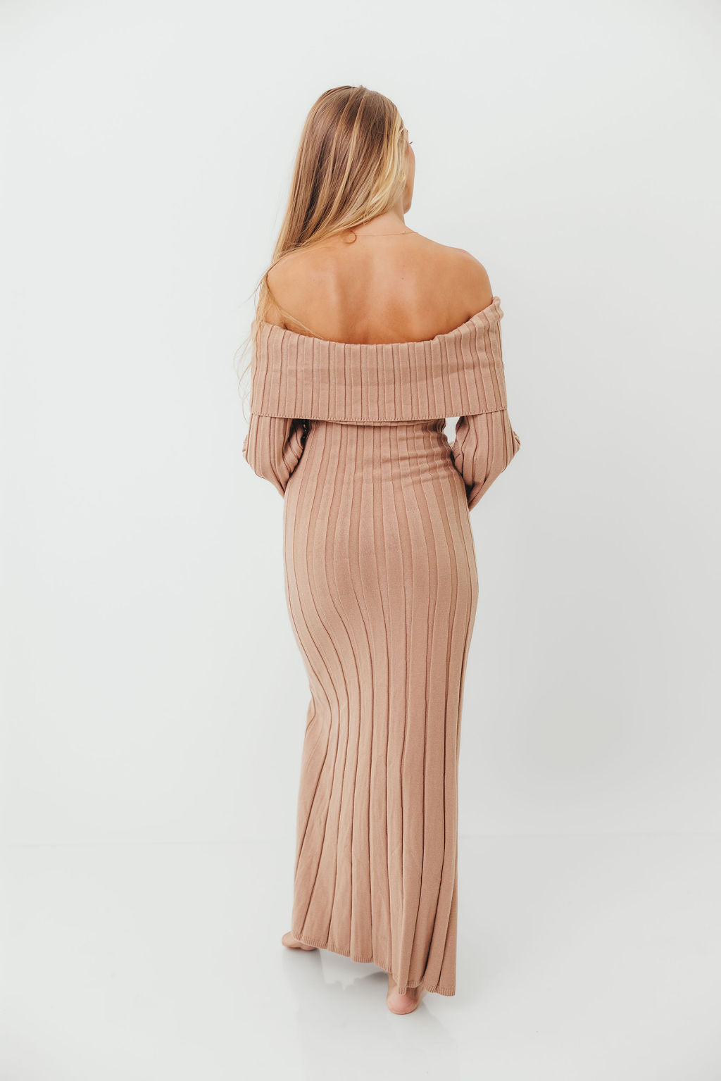 Evella Maxi Dress in Stone - Bump Friendly