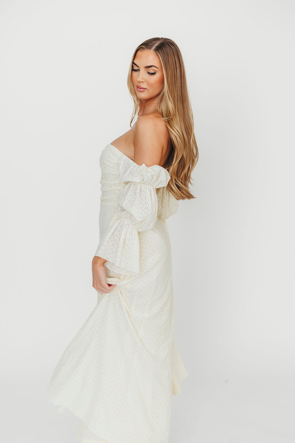 Corrine Tiered Sleeve Maxi Dress with Pockets in Butter Yellow - Bump Friendly