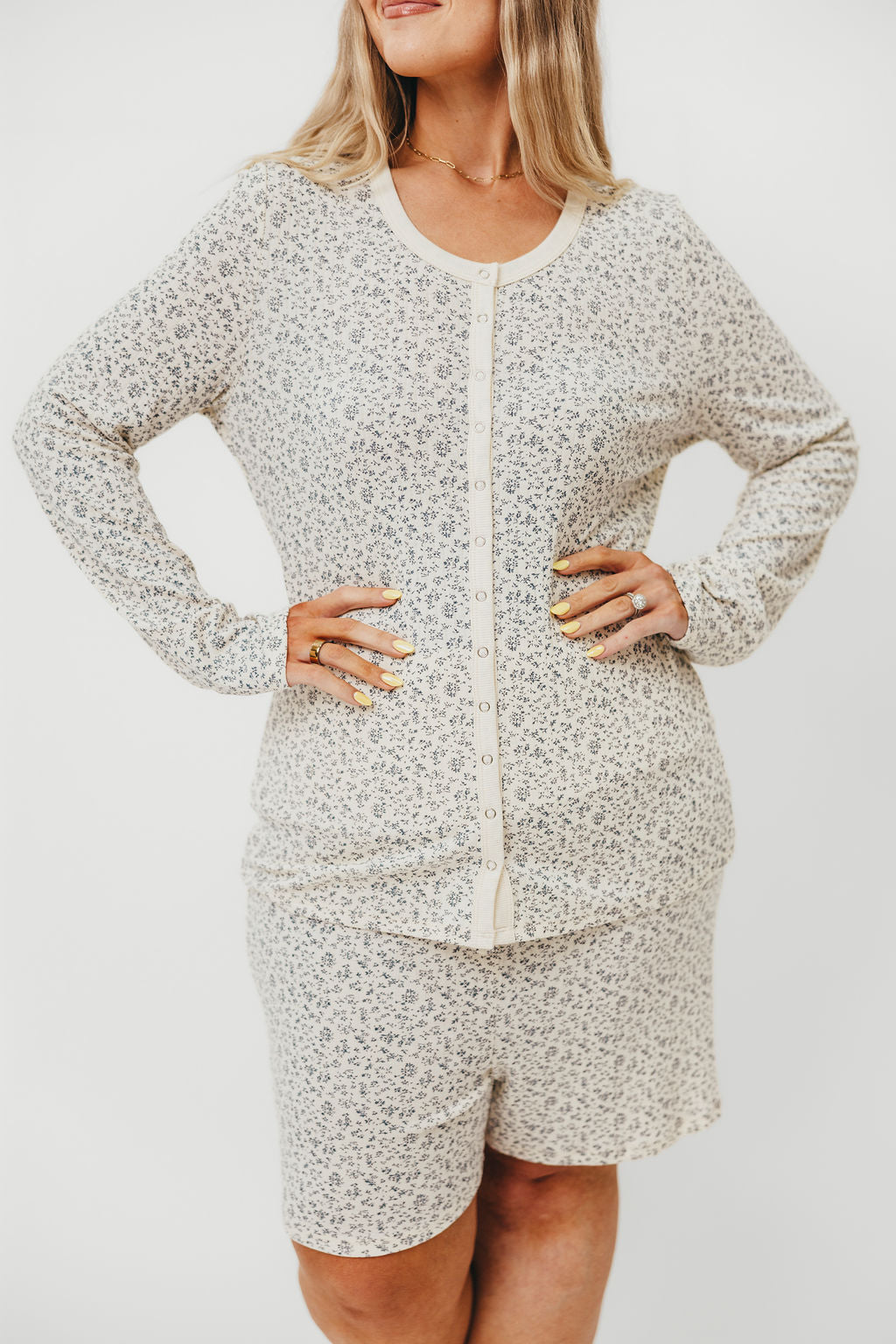 Rori Maternity Pajama Set in Ivory - Bump Friendly