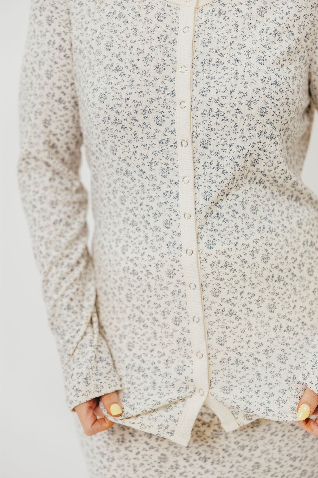 Rori Maternity Pajama Set in Ivory - Bump Friendly
