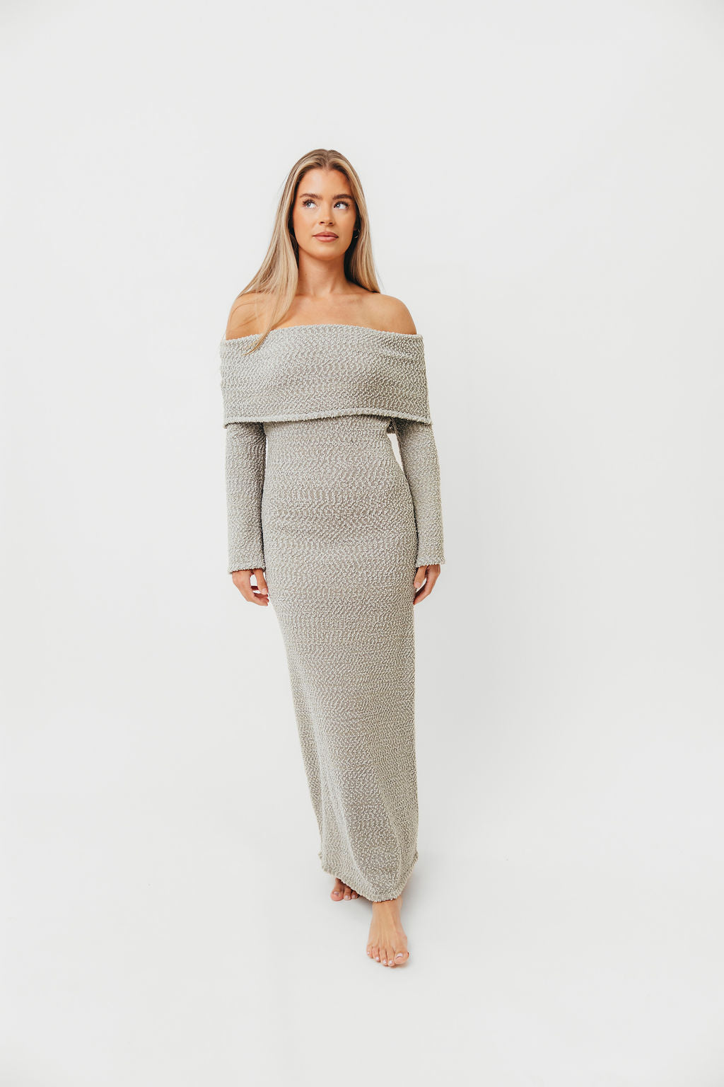 Nora Knit Maxi Dress in Dusty Sage - Bump Friendly