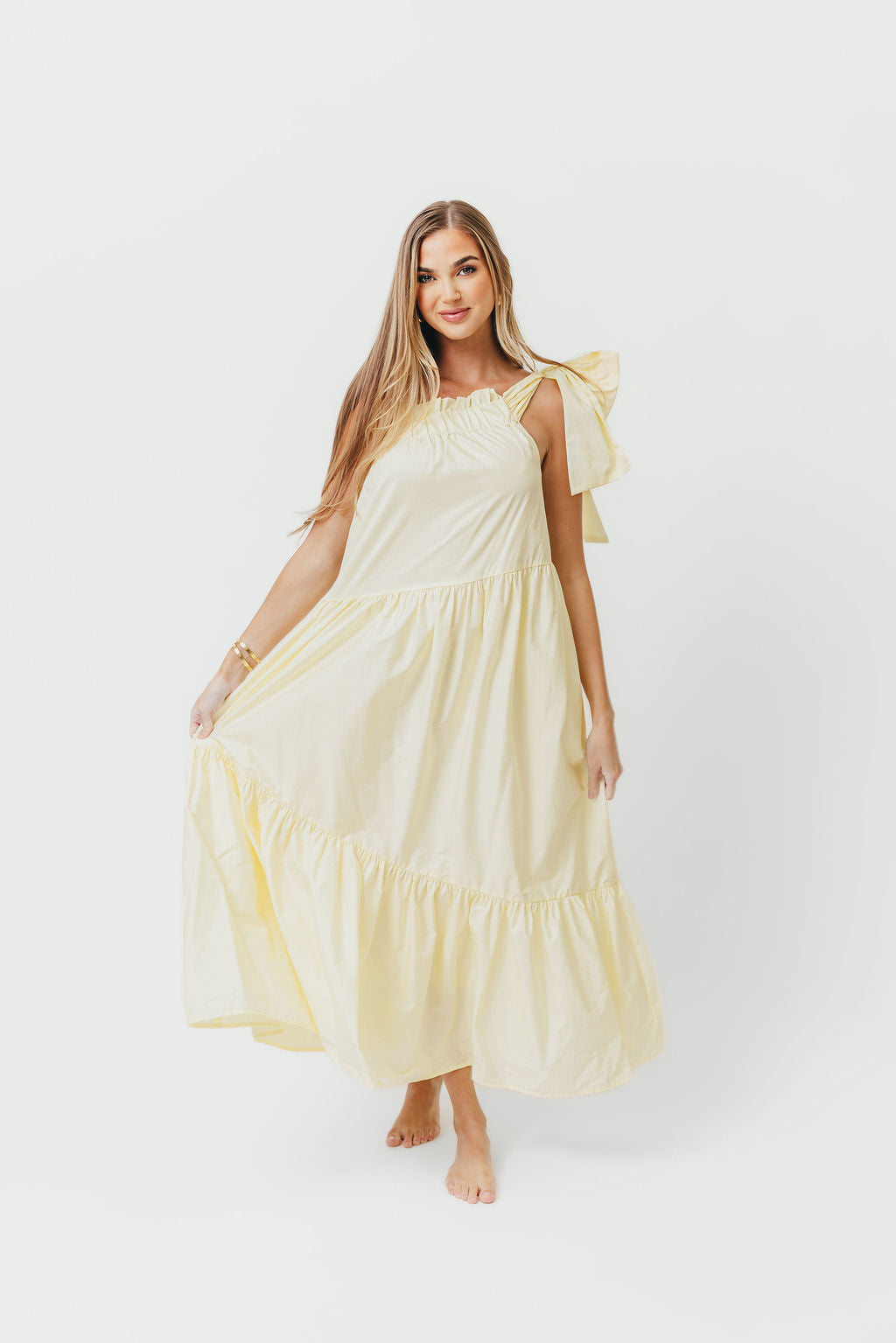 Jordan One-Shoulder Maxi Dress in Vanilla - Bump Friendly
