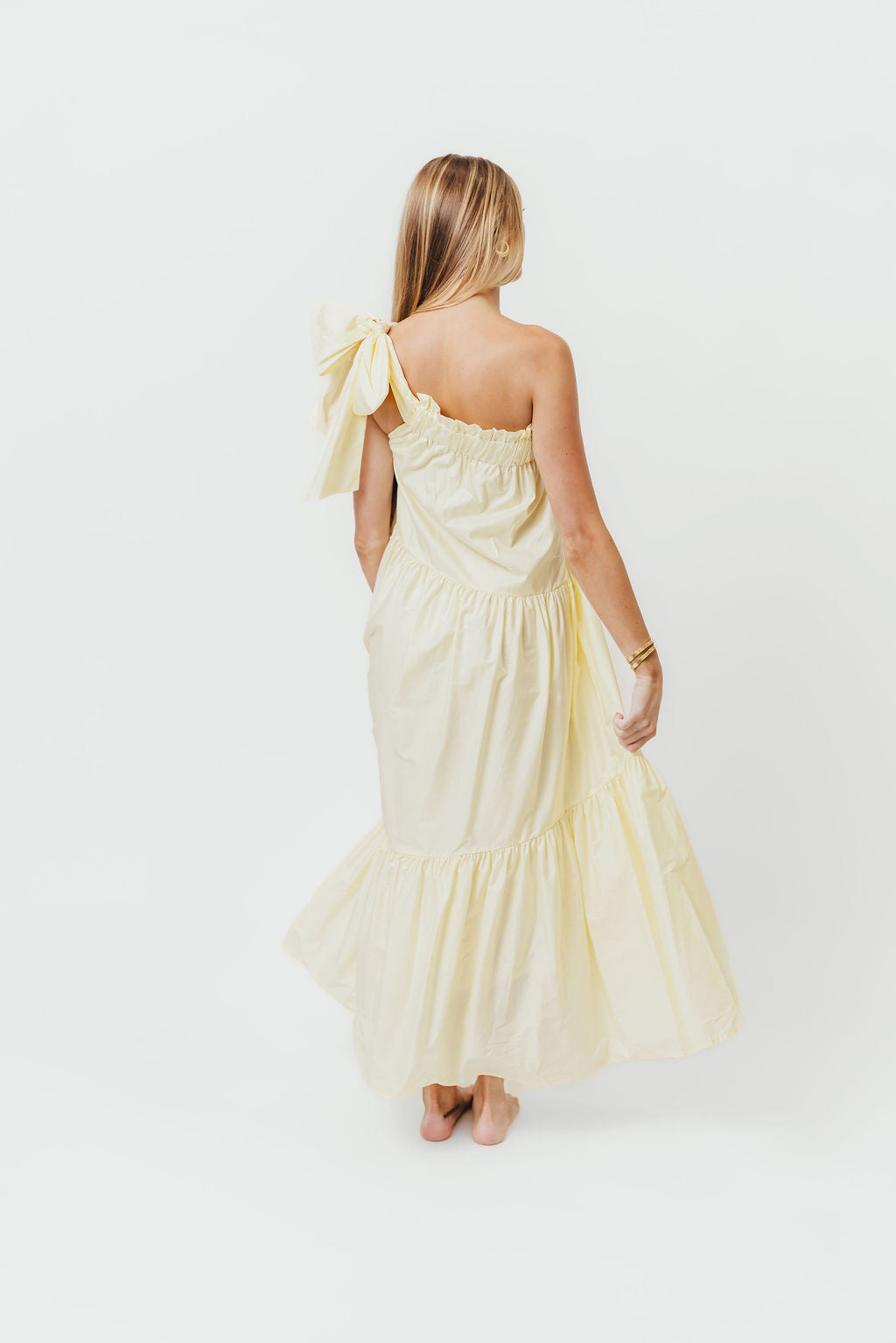 Jordan One-Shoulder Maxi Dress in Vanilla - Bump Friendly