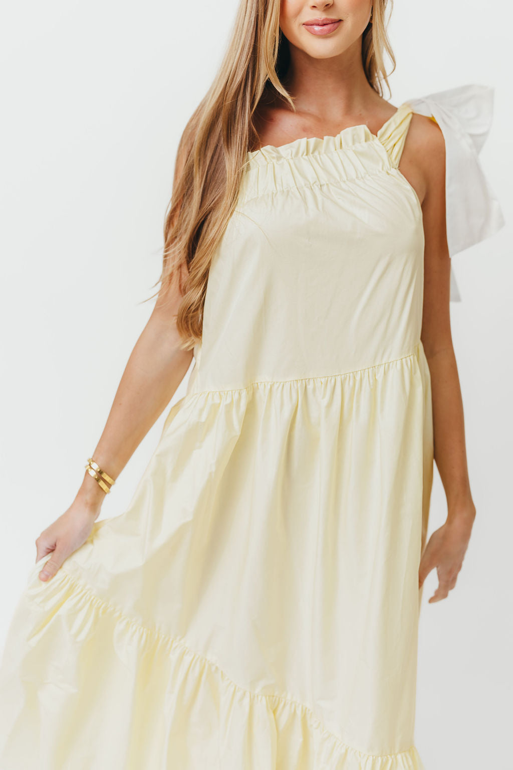 Jordan One-Shoulder Maxi Dress in Vanilla - Bump Friendly