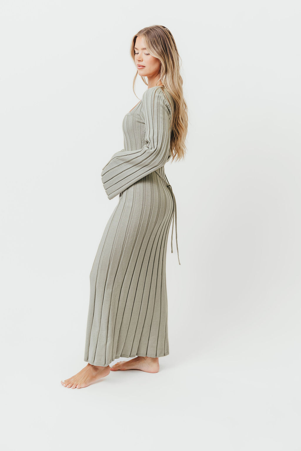 Rowan Square Neck Maxi Dress in Green