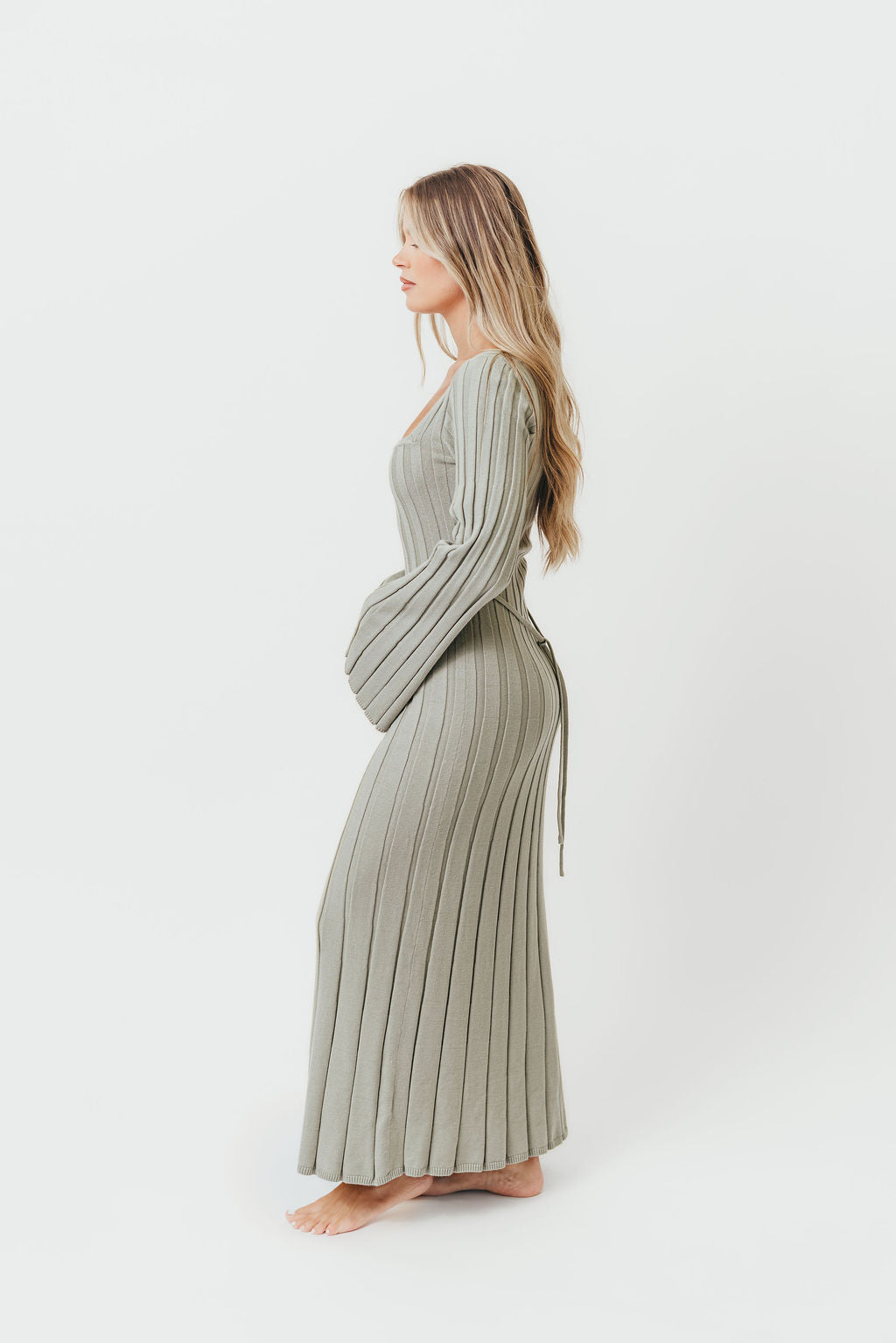 Rowan Square Neck Maxi Dress in Green