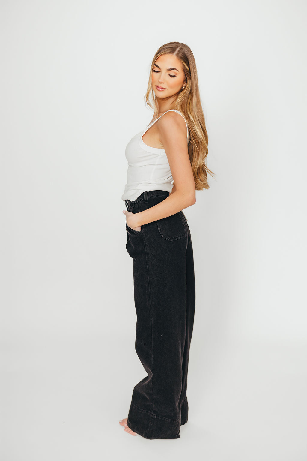 Ainara Ribbed Tank in Ivory