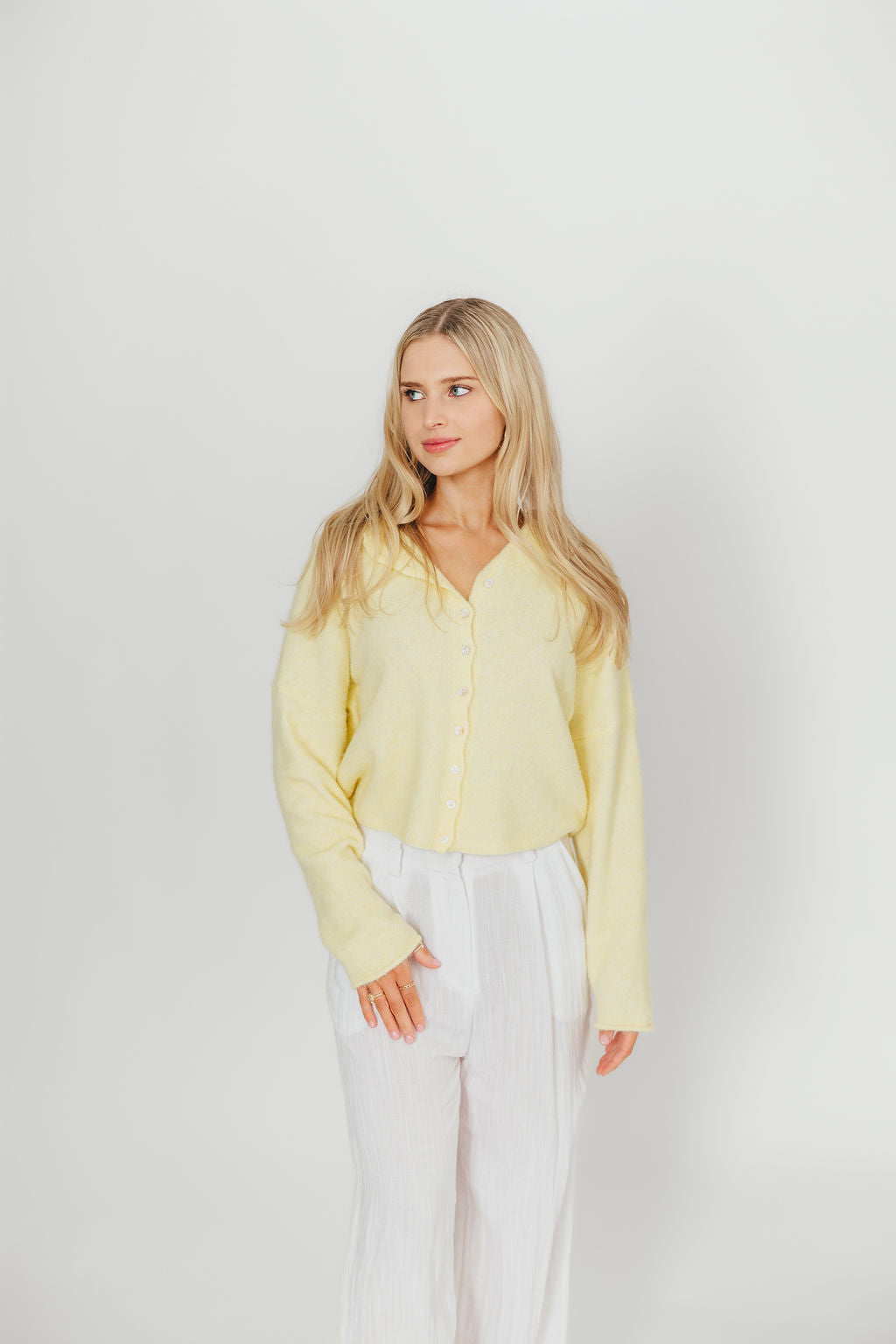 Piper Cardigan Top in Butter