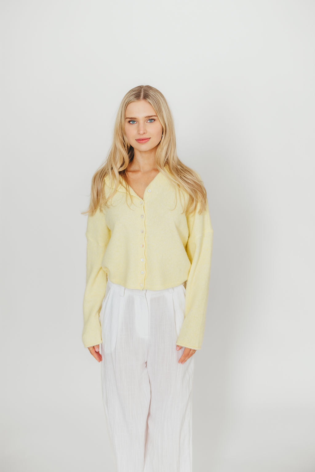 Piper Cardigan Top in Butter