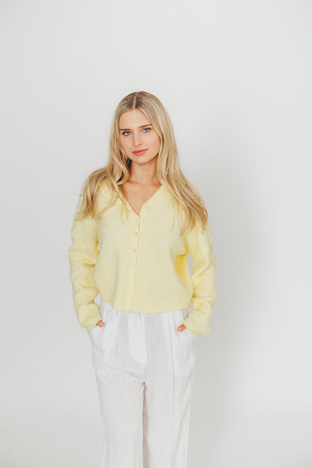 Piper Cardigan Top in Butter