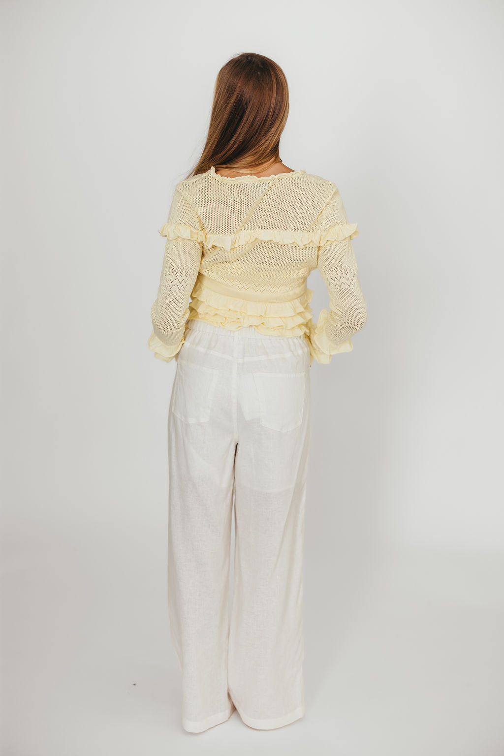 Zayne Cardigan and Strapless Tube Top and Sweater Set in Yellow