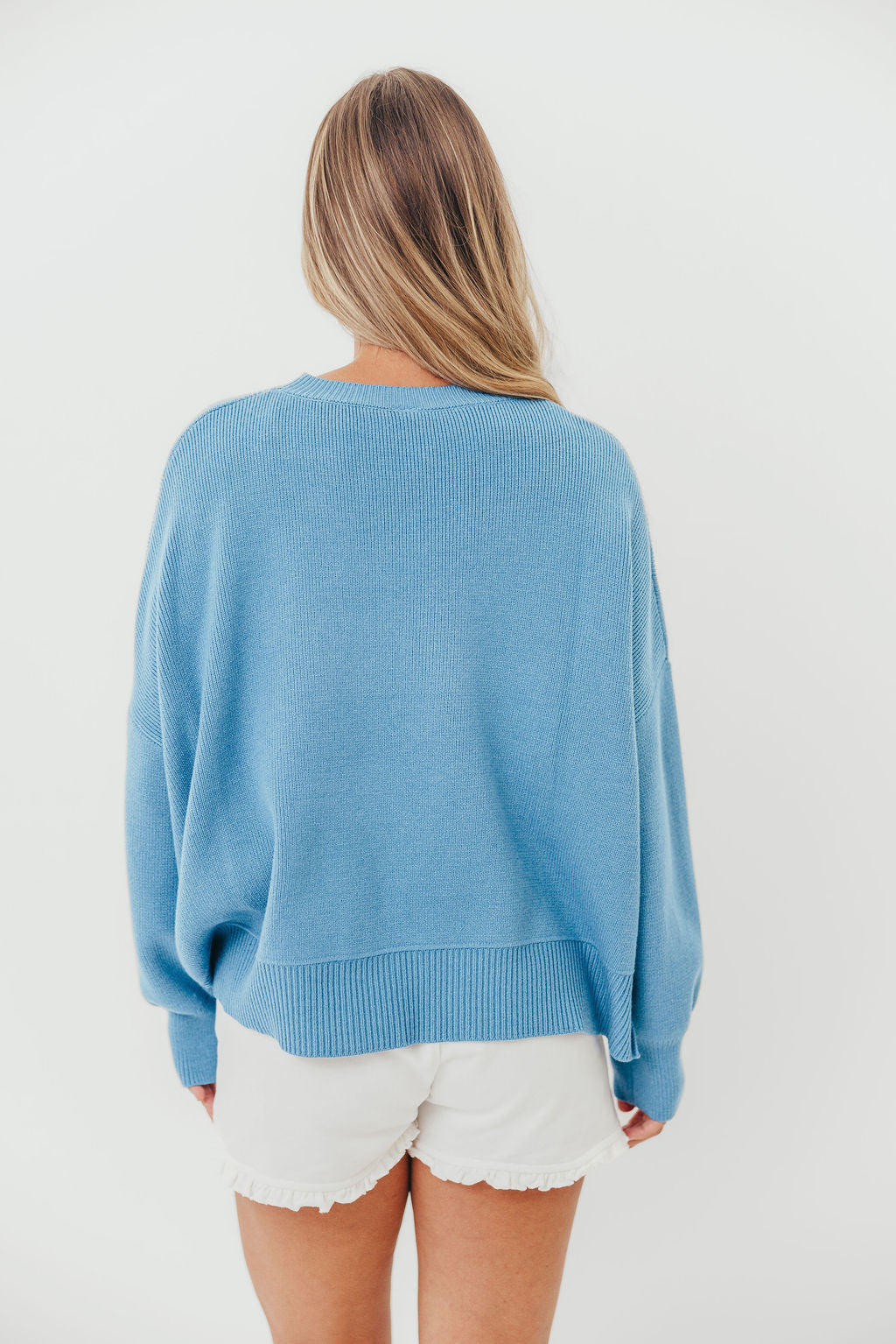 Leigh Drop Shoulder Sweater in Pacific