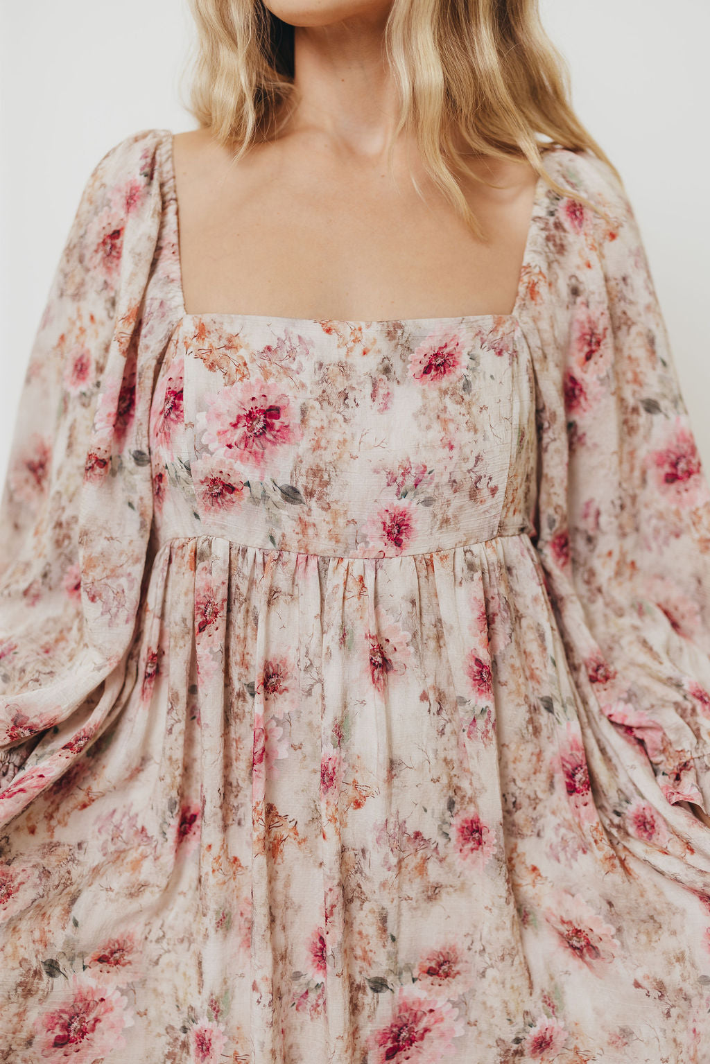 Mona Maxi Dress with Smocking in Pink/Beige Multi Floral - Bump Friendly *9/30 PRE-ORDER*
