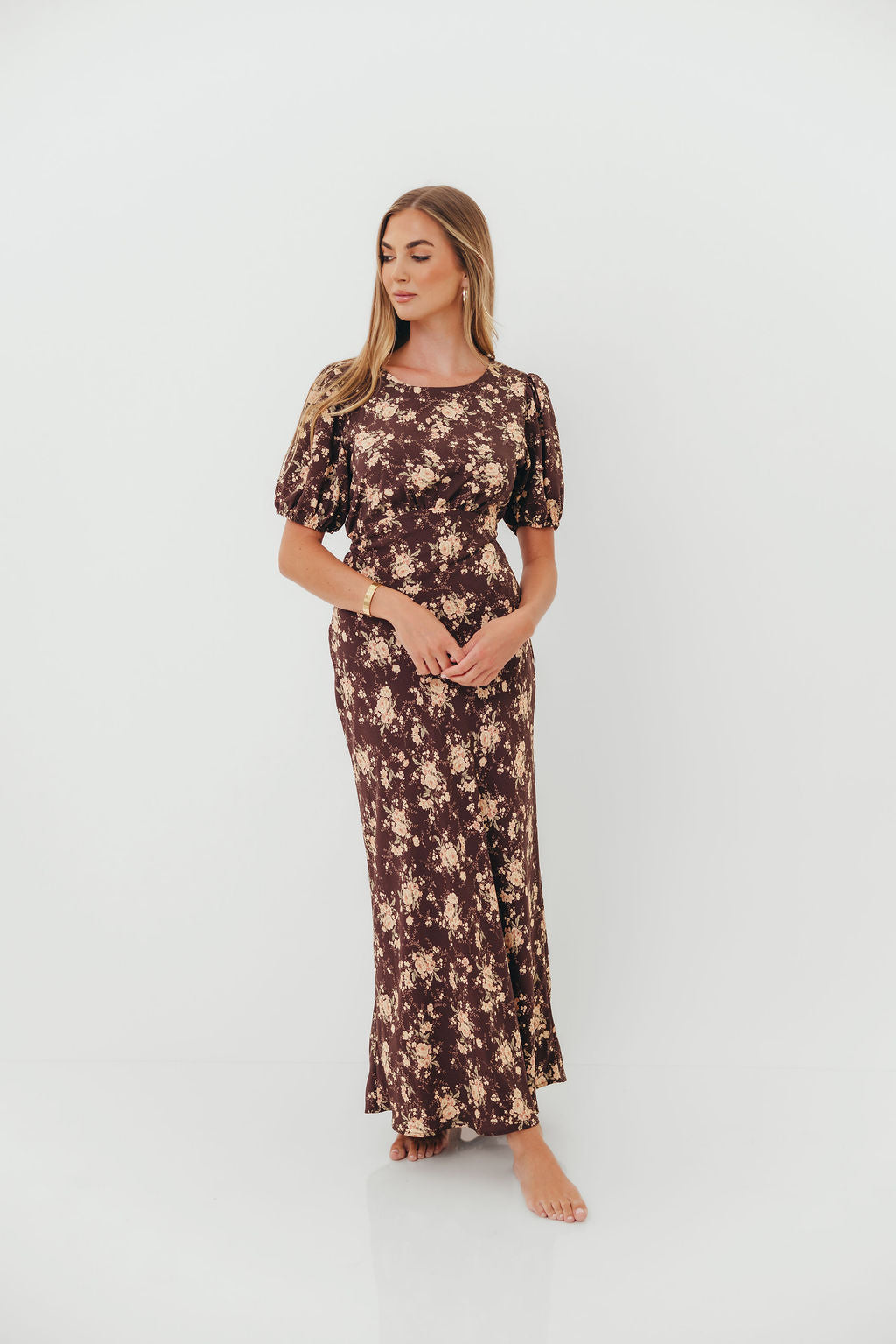 Annie Maxi Dress in Mocha Floral