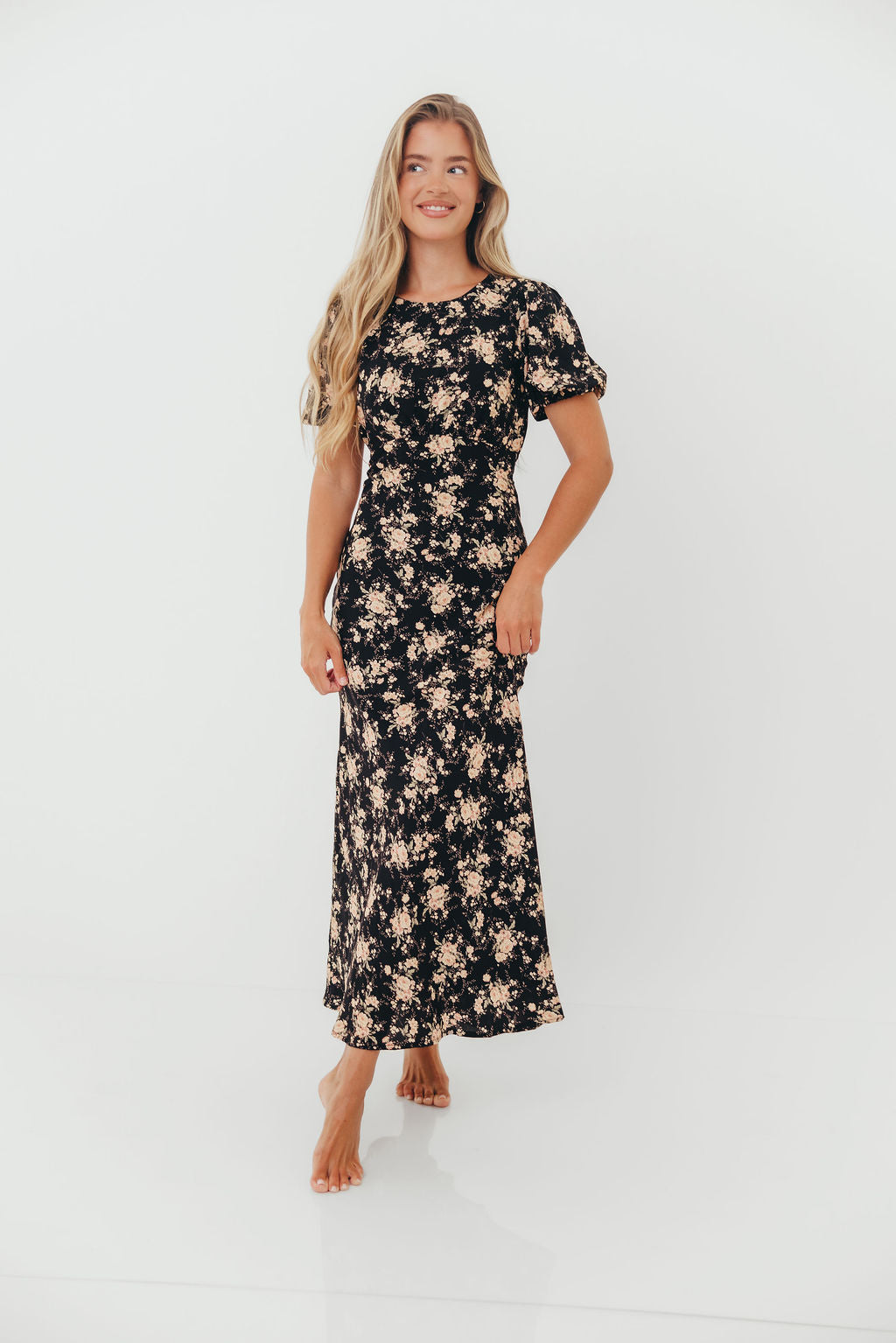 Annie Maxi Dress in Black Floral