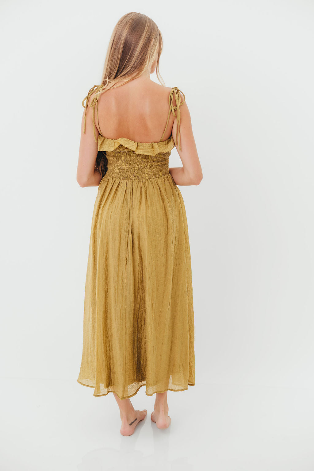 Carine Midi Dress in Avocado