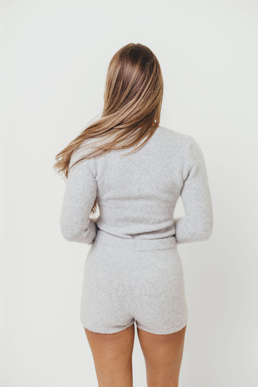 Talynn Knit Bodysuit and Shorts Set in Grey