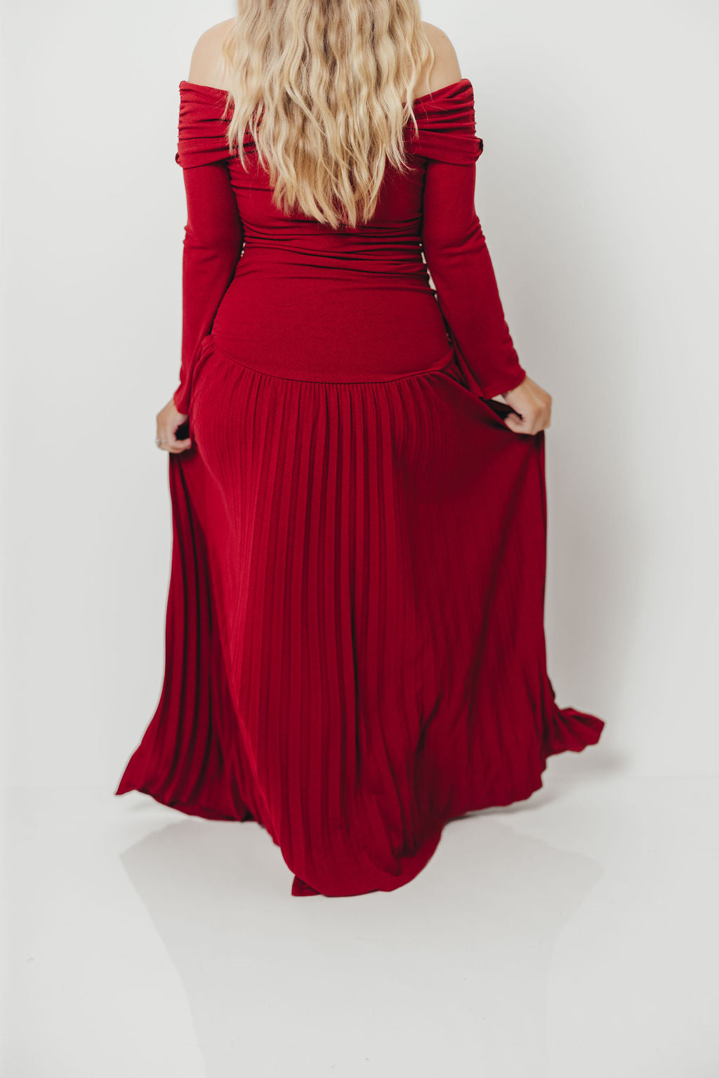 Lennox Long Sleeve Maxi Dress in Red