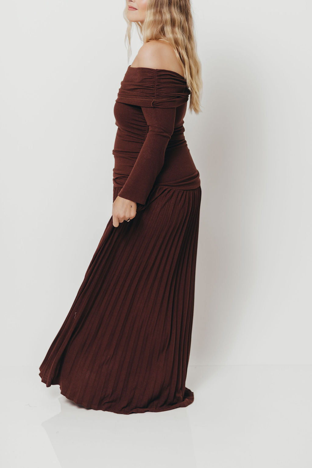 Lennox Long Sleeve Maxi Dress in Brown