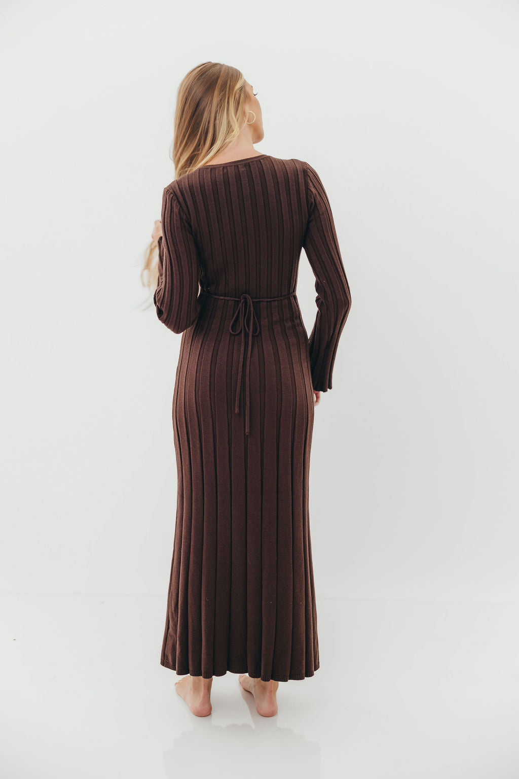 Colette Luxe Maxi Dress in Chocolate Brown