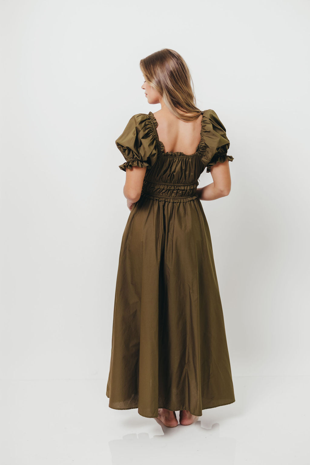 Sydnee Cotton Maxi Dress in Dusty Olive - Bump Friendly