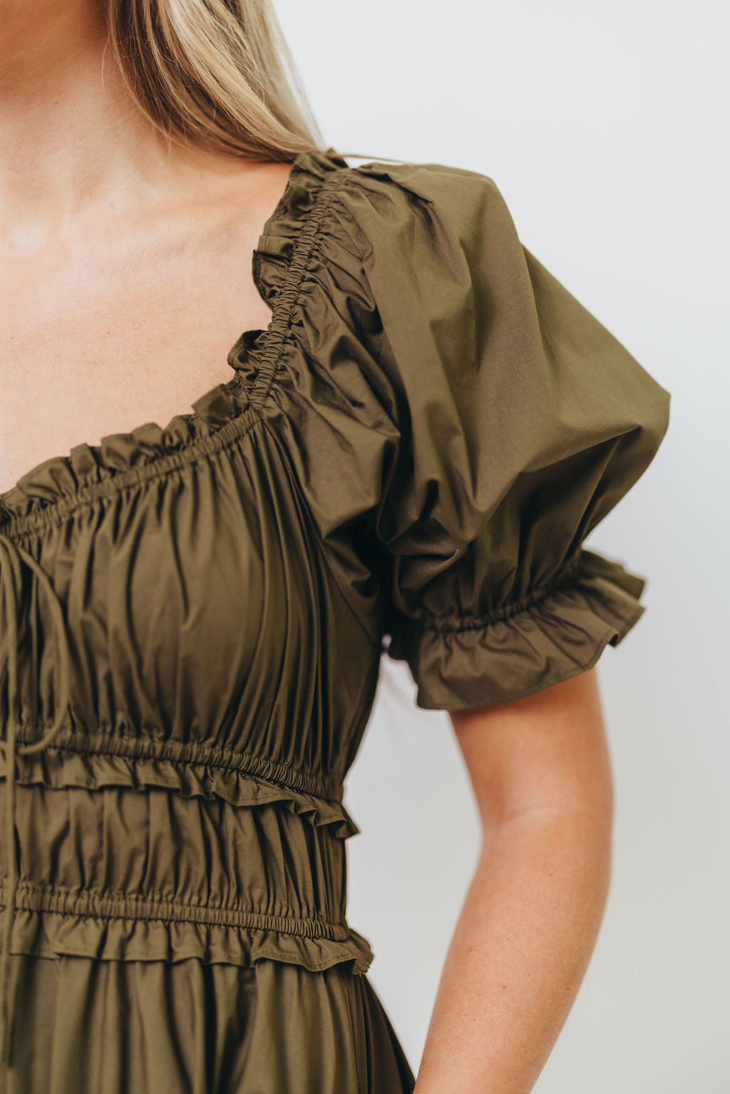 Sydnee Cotton Maxi Dress in Dusty Olive - Bump Friendly