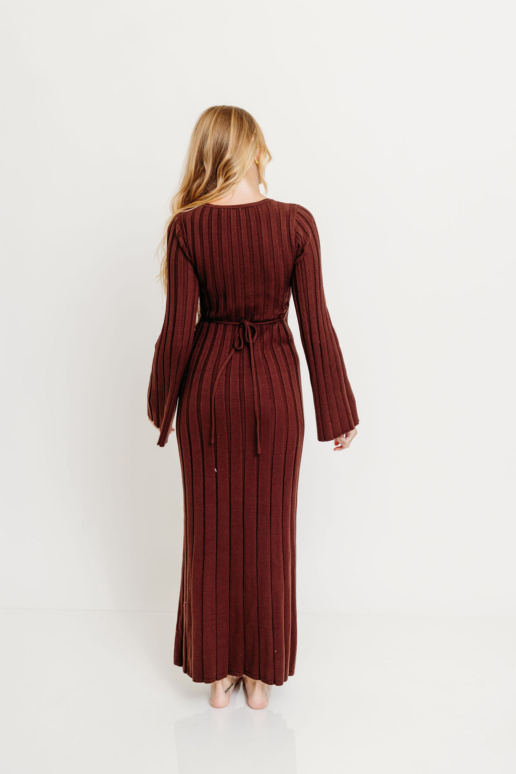 Hearth V-Neck Maxi Dress in Brown - Bump Friendly