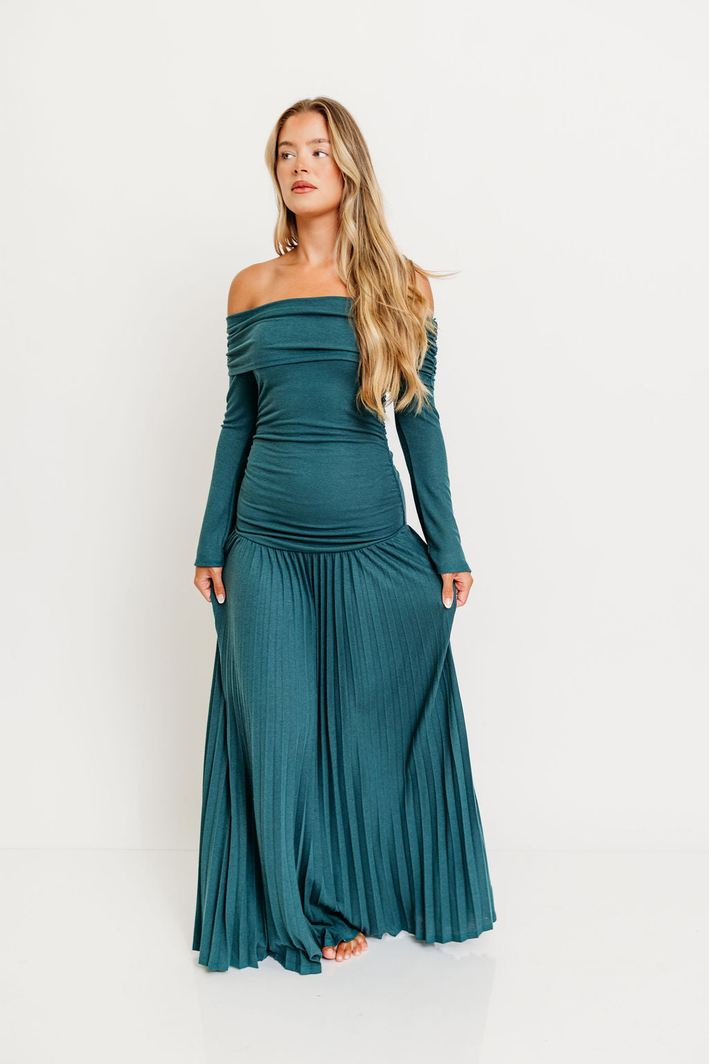 Lennox Long Sleeve Maxi Dress in Green