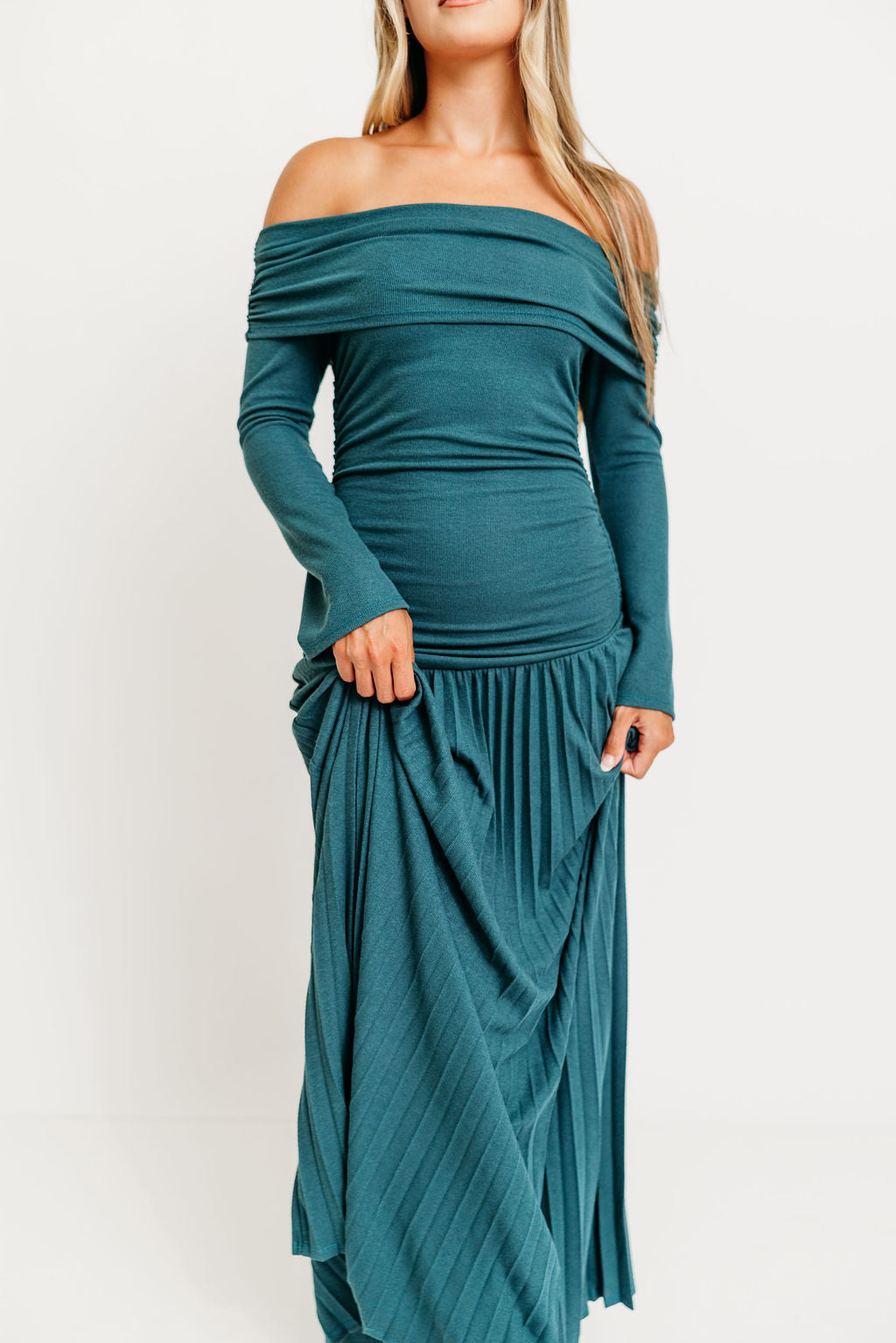 Lennox Long Sleeve Maxi Dress in Green