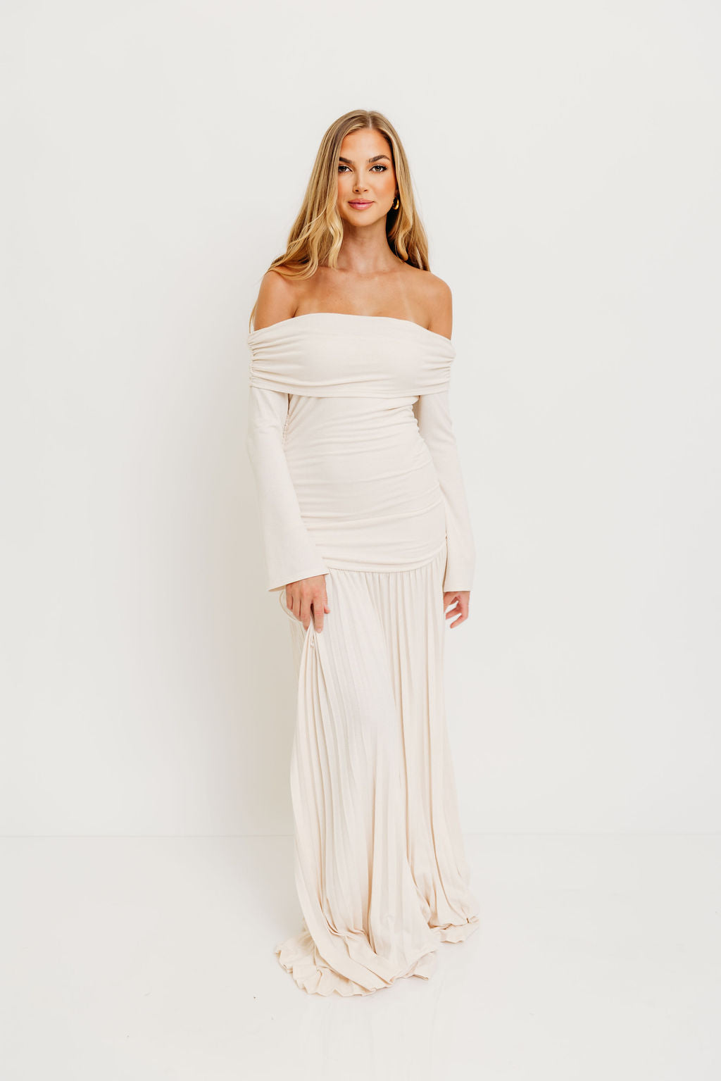 Lennox Long Sleeve Maxi Dress in Ivory