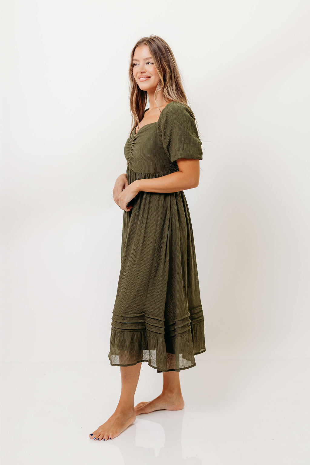 Bronte Midi Dress in Calla Green