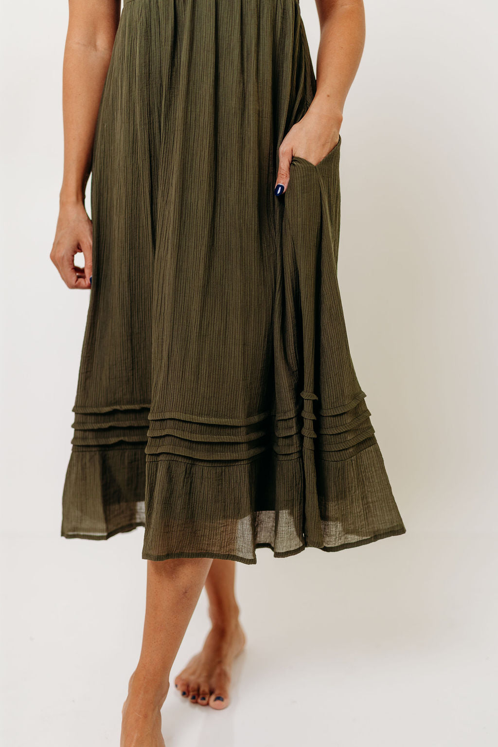 Bronte Midi Dress in Calla Green