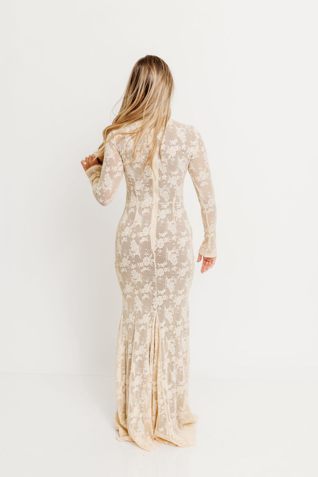 Seraphine Lace Maxi Dress in Cream - Inclusive Sizing & Bump Friendly (Size Up for Bump)
