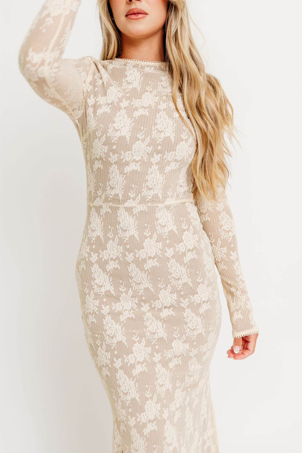 Seraphine Lace Maxi Dress in Cream - Inclusive Sizing & Bump Friendly (Size Up for Bump)