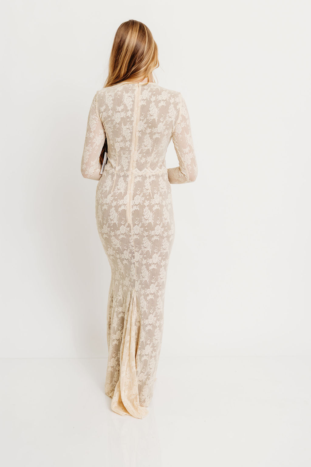 Seraphine Lace Maxi Dress in Cream - Inclusive Sizing & Bump Friendly (Size Up for Bump)
