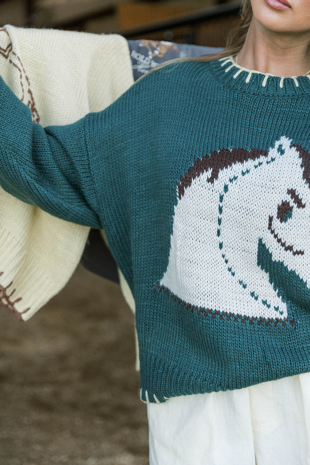 Clyde Horse Sweater in Green