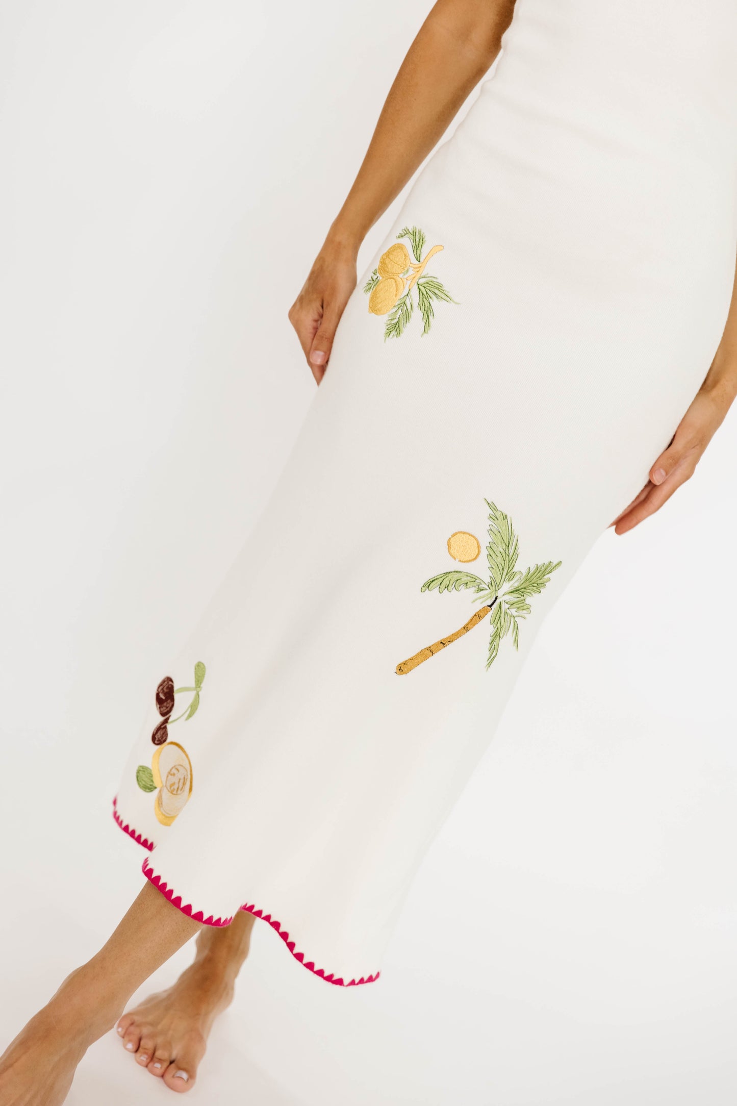 Meyer Embroidered Sweater Dress in Cream
