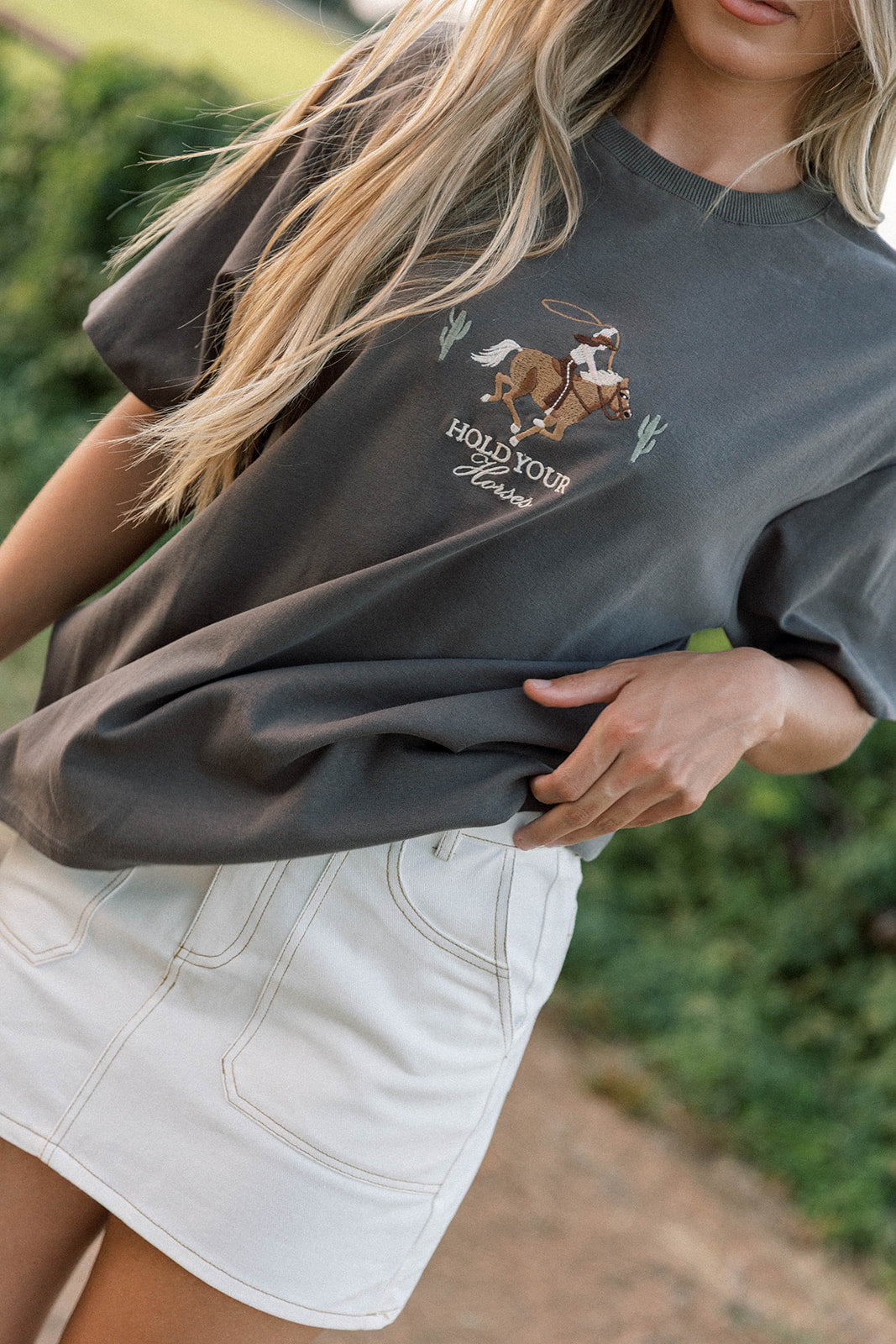 Rosalyn Mini Skirt in Ecru