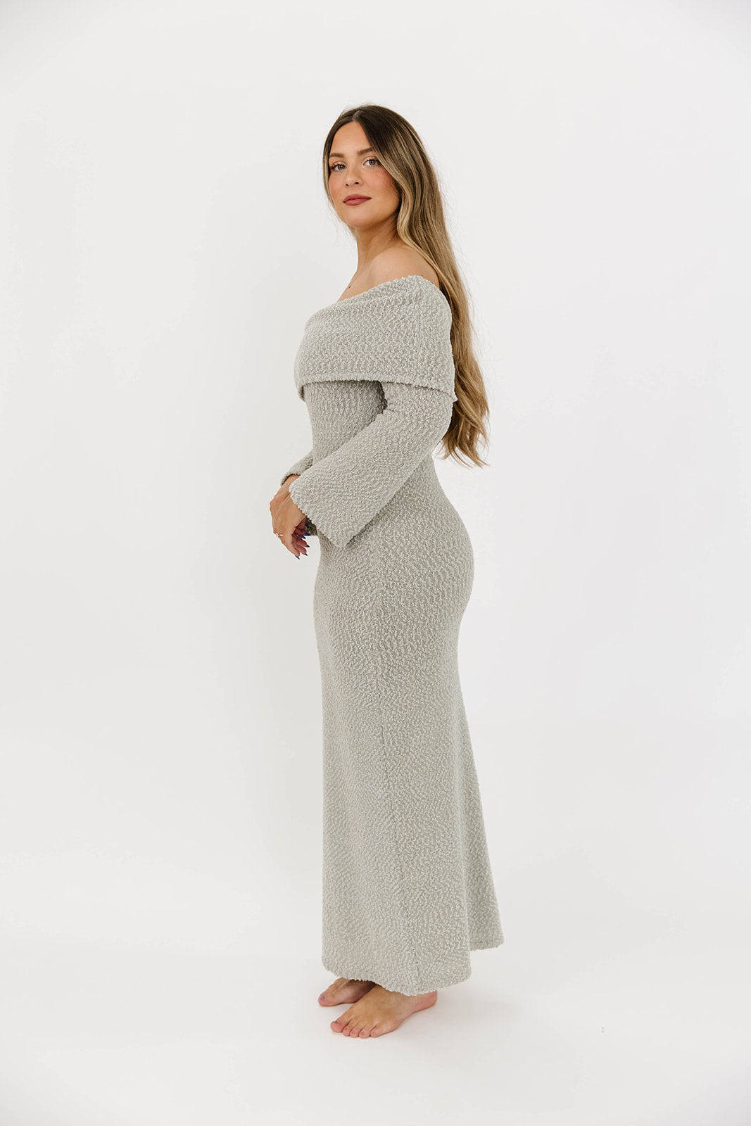 Nora Knit Maxi Dress in Dusty Sage - Bump Friendly