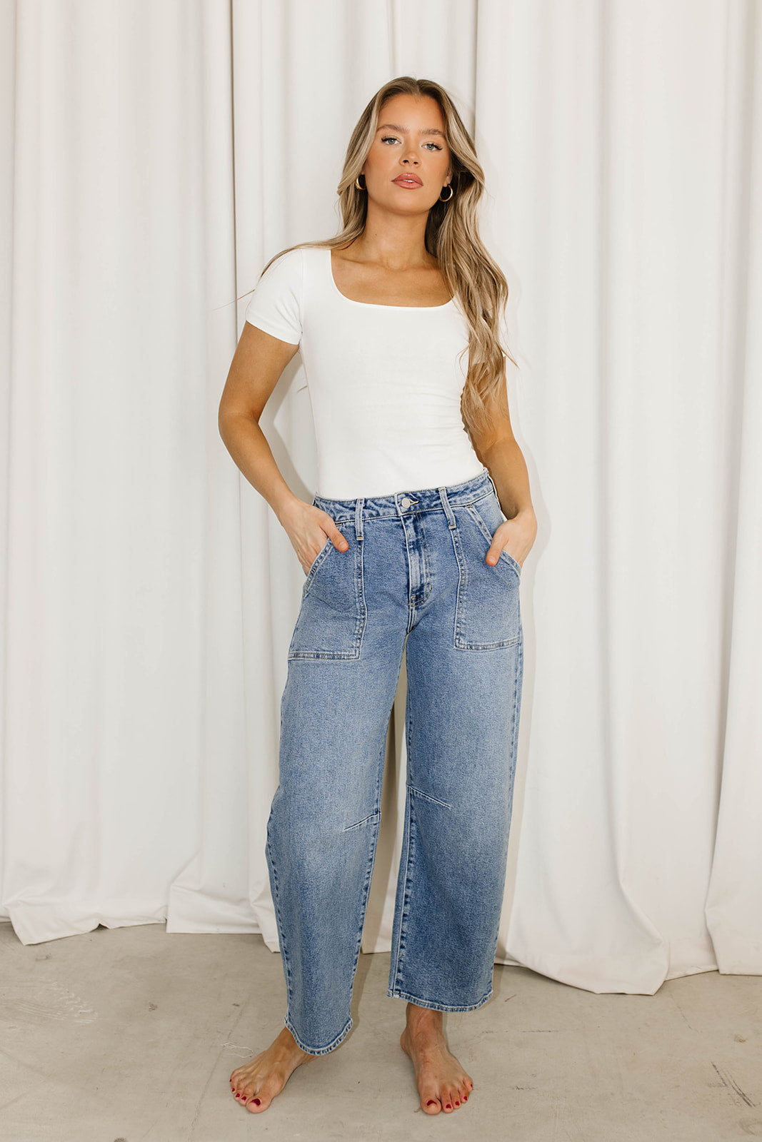 Gemma Short Sleeve Bodysuit in Snow White