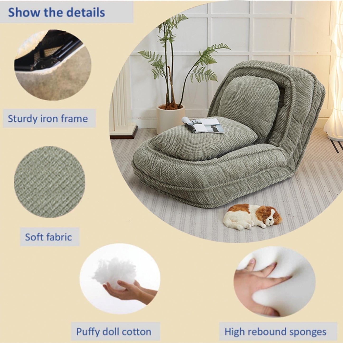 5 Adjustable Position Lazy Sofa Couch