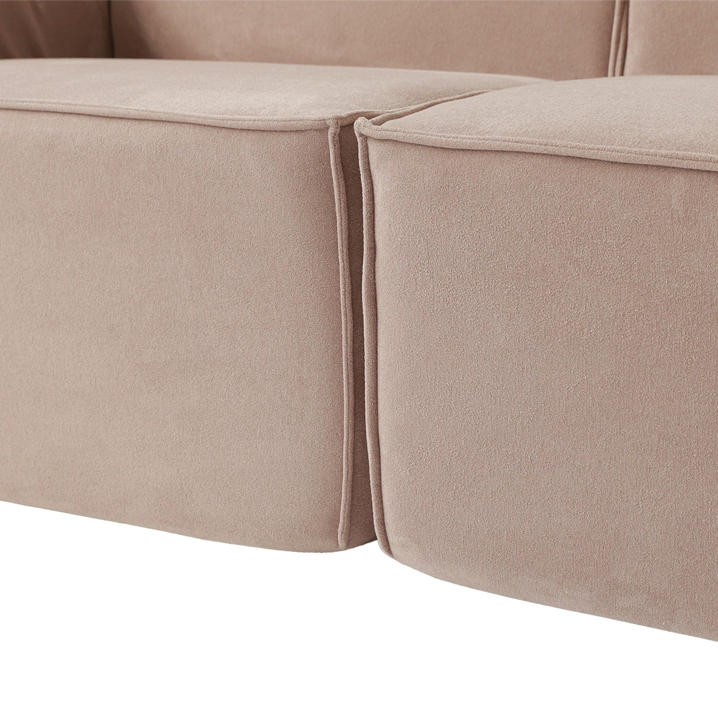 5-Seat L-Shape Modular Sectional Corduroy Sofa Multiple Cushions