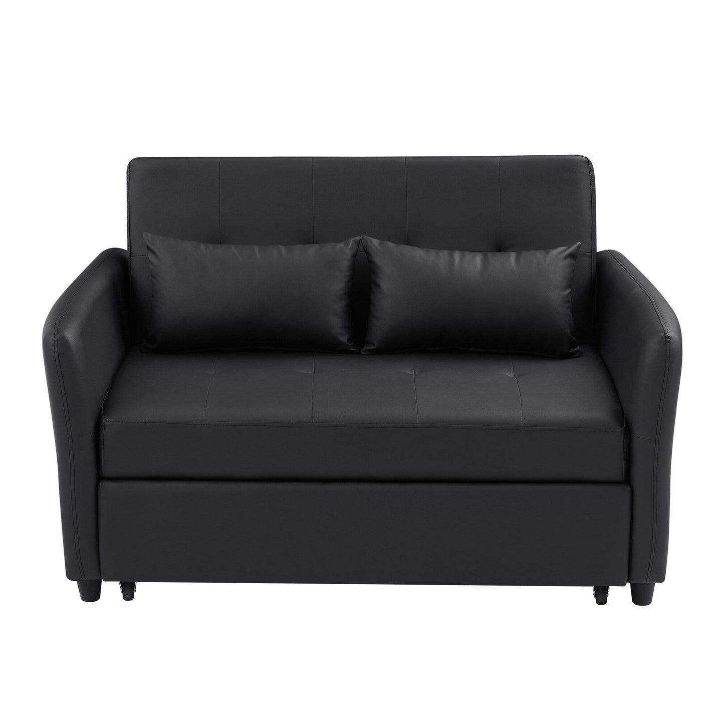51.57 PU Convertible Sleeper Sofa with 3 USB Ports, 400lb Capacity, and Pull-Out Bed Mechanism