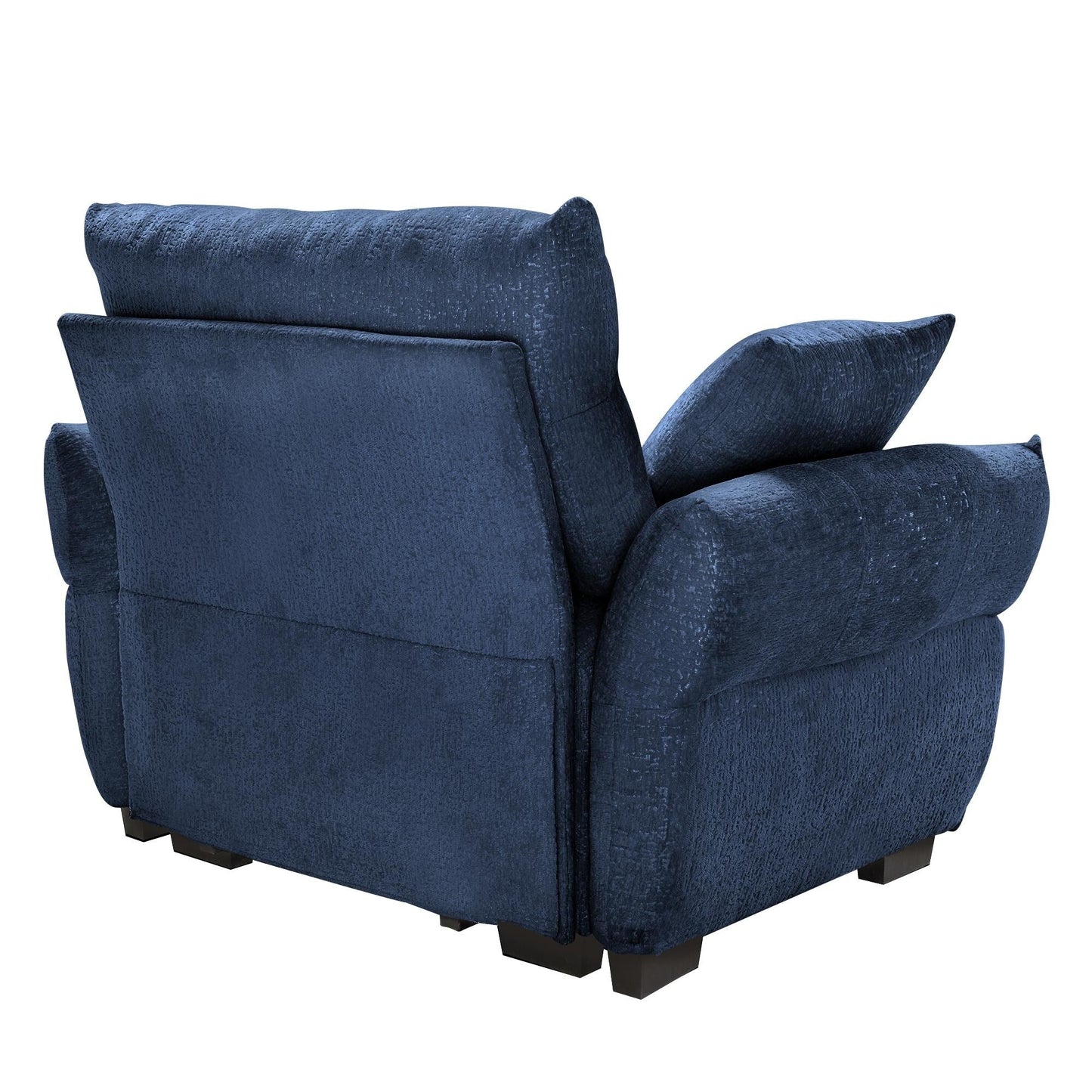 53.94 Chenille 1-Seater Sofa with High-Resilience Support Cushions and Throw Pillows