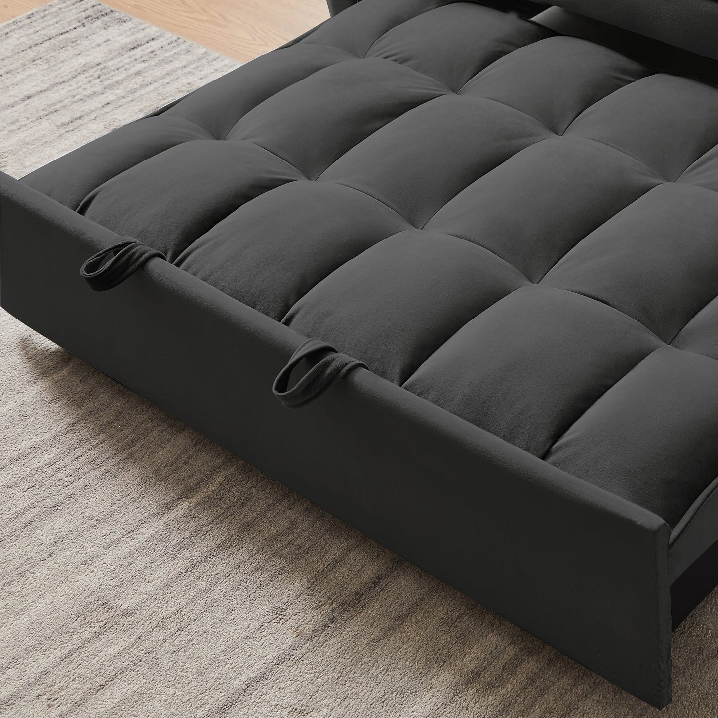 55.2 Velvet 2-in-1 Convertible Sofa Bed with Adjustable Backrest